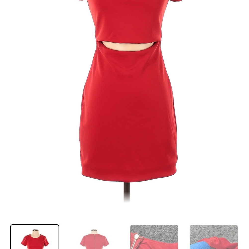 Express Red Keyhole Mini Dress - Picture 4 of 4